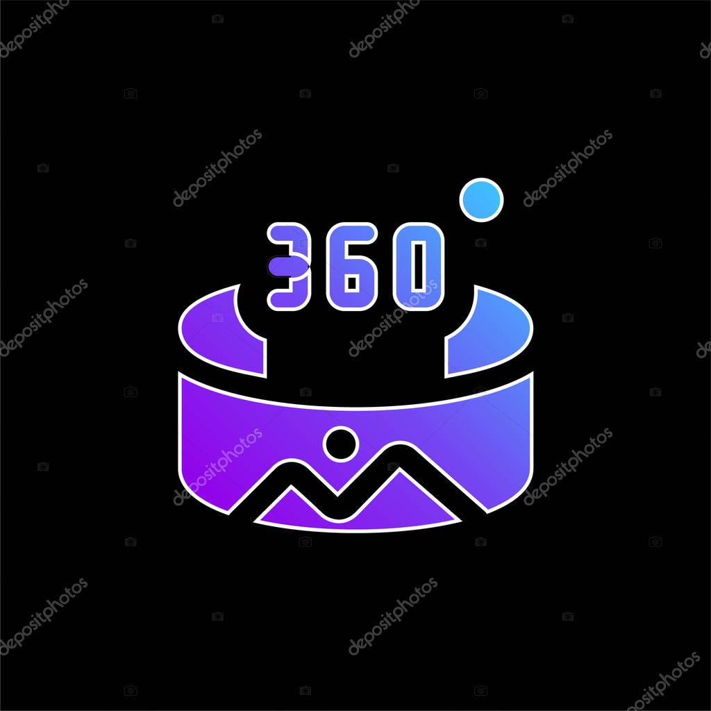 360 Degree blue gradient vector icon
