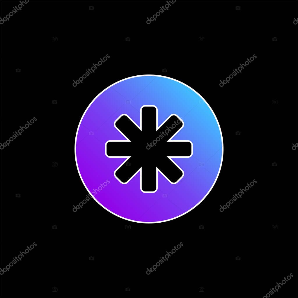 Asterisk blue gradient vector icon
