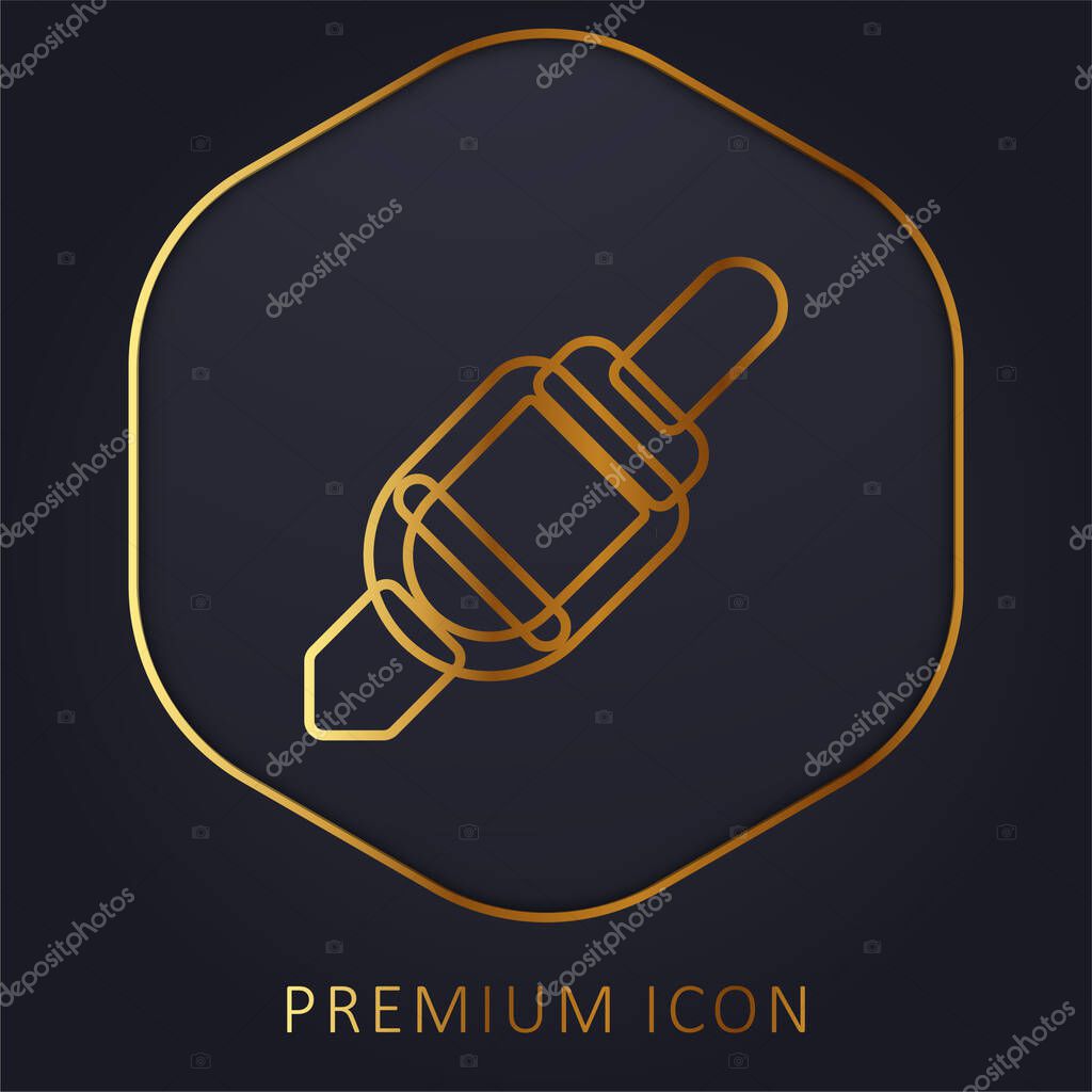 Audio Jack golden line premium logo or icon