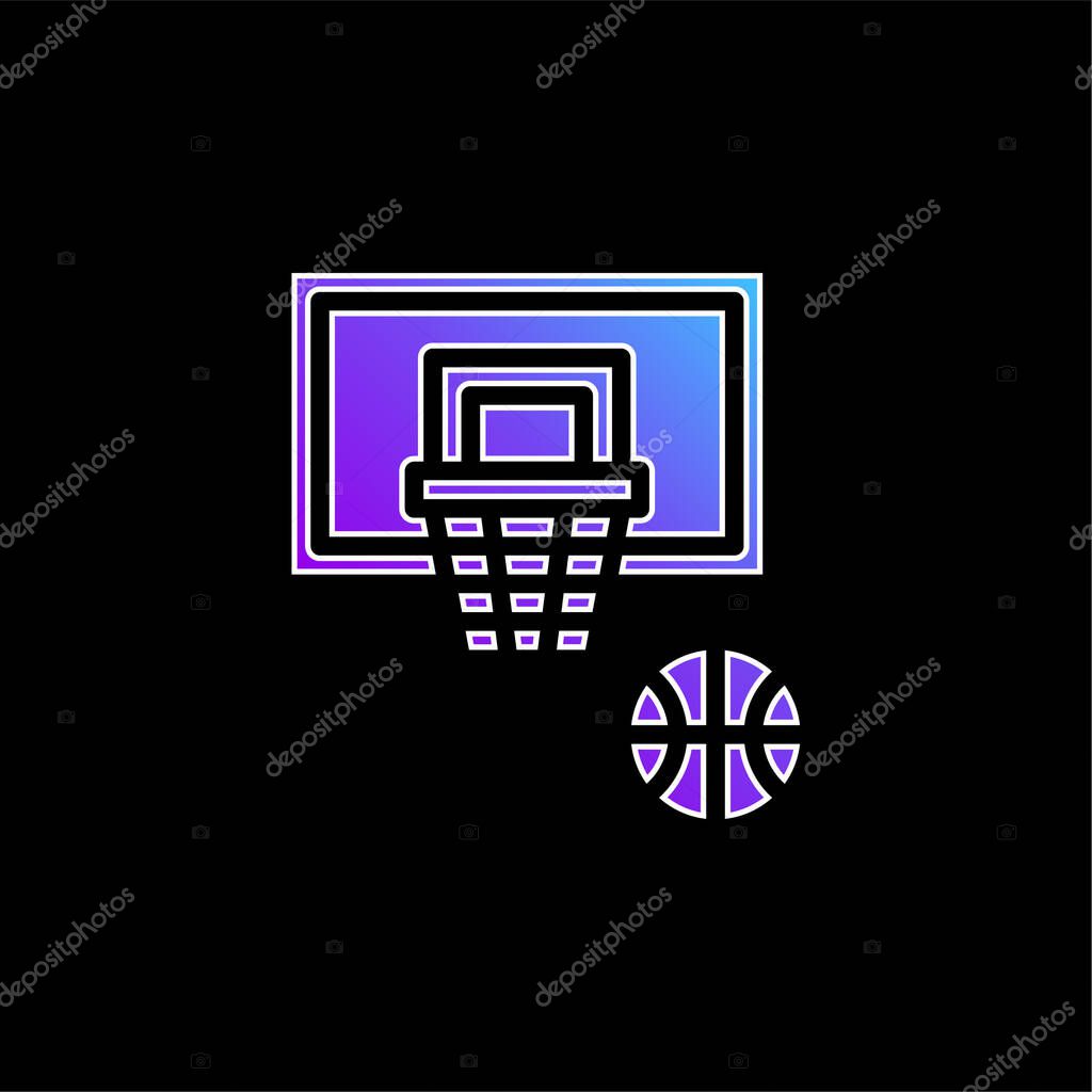 Basketball blue gradient vector icon