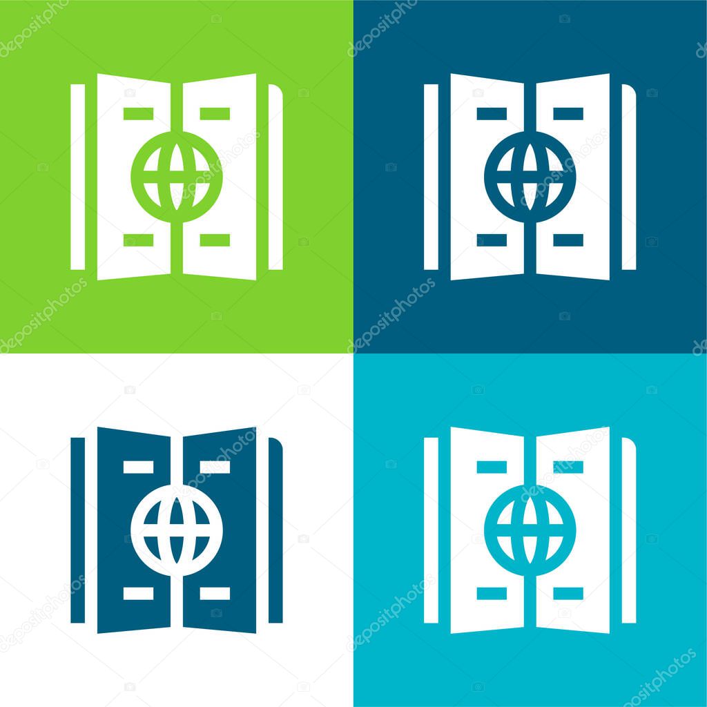 Atlas Flat four color minimal icon set