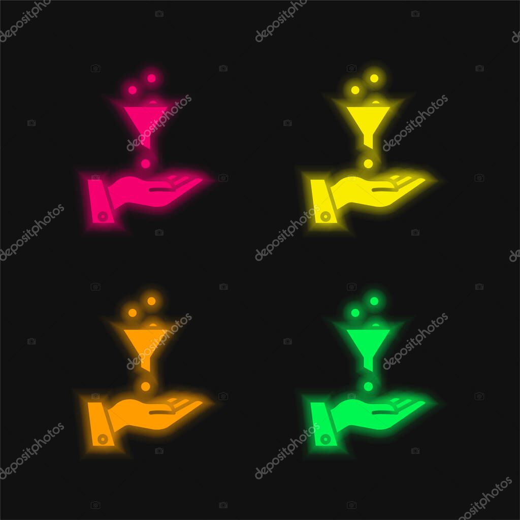 Ads four color glowing neon vector icon