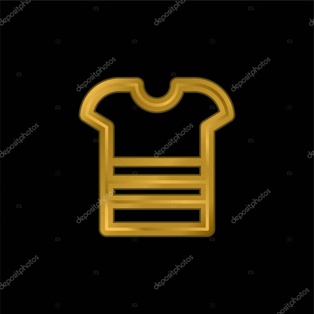 Boy Shirt gold plated metalic icon or logo vector