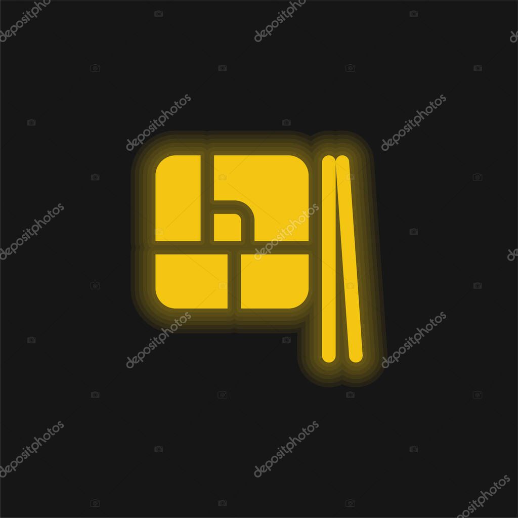 Bento yellow glowing neon icon