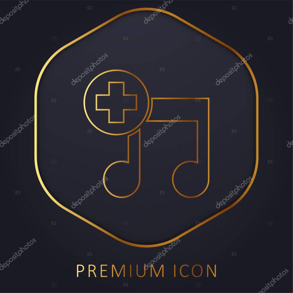 Add A Song Interface Symbol golden line premium logo or icon