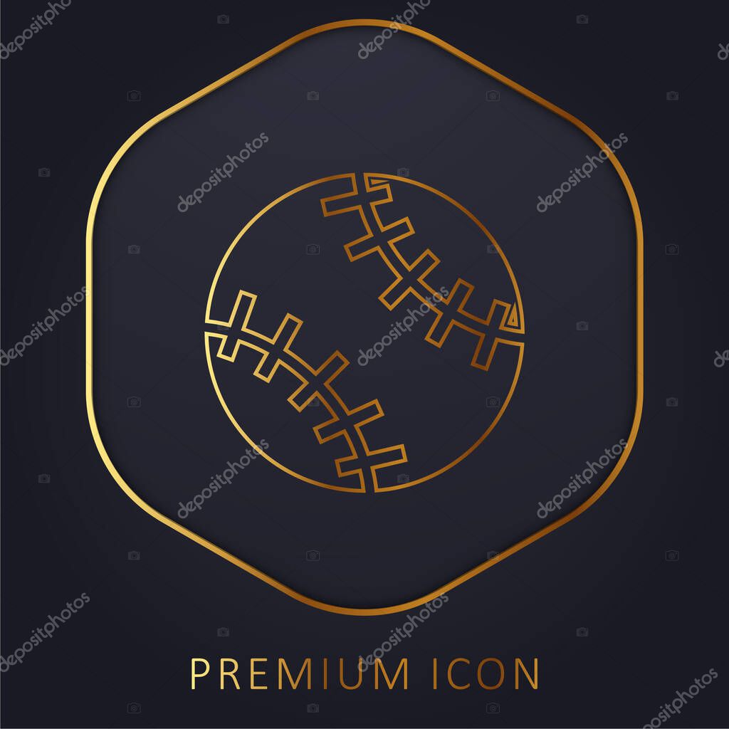 Baseball Ball golden line premium logo or icon