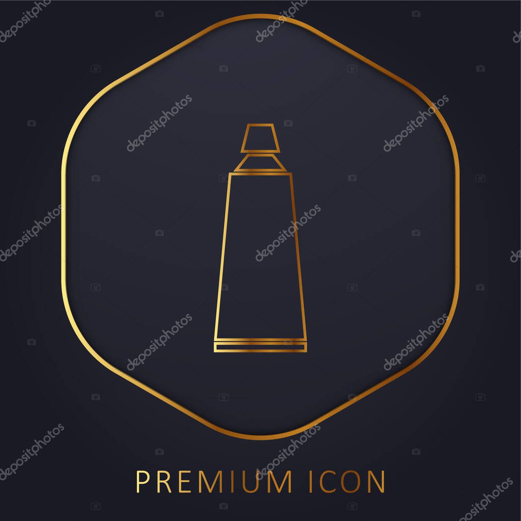 Bathroom Toothpaste Tube golden line premium logo or icon