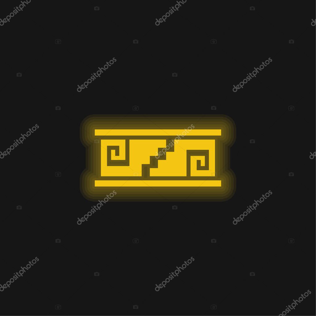 Artisanal Mosaic Of Mexico yellow glowing neon icon