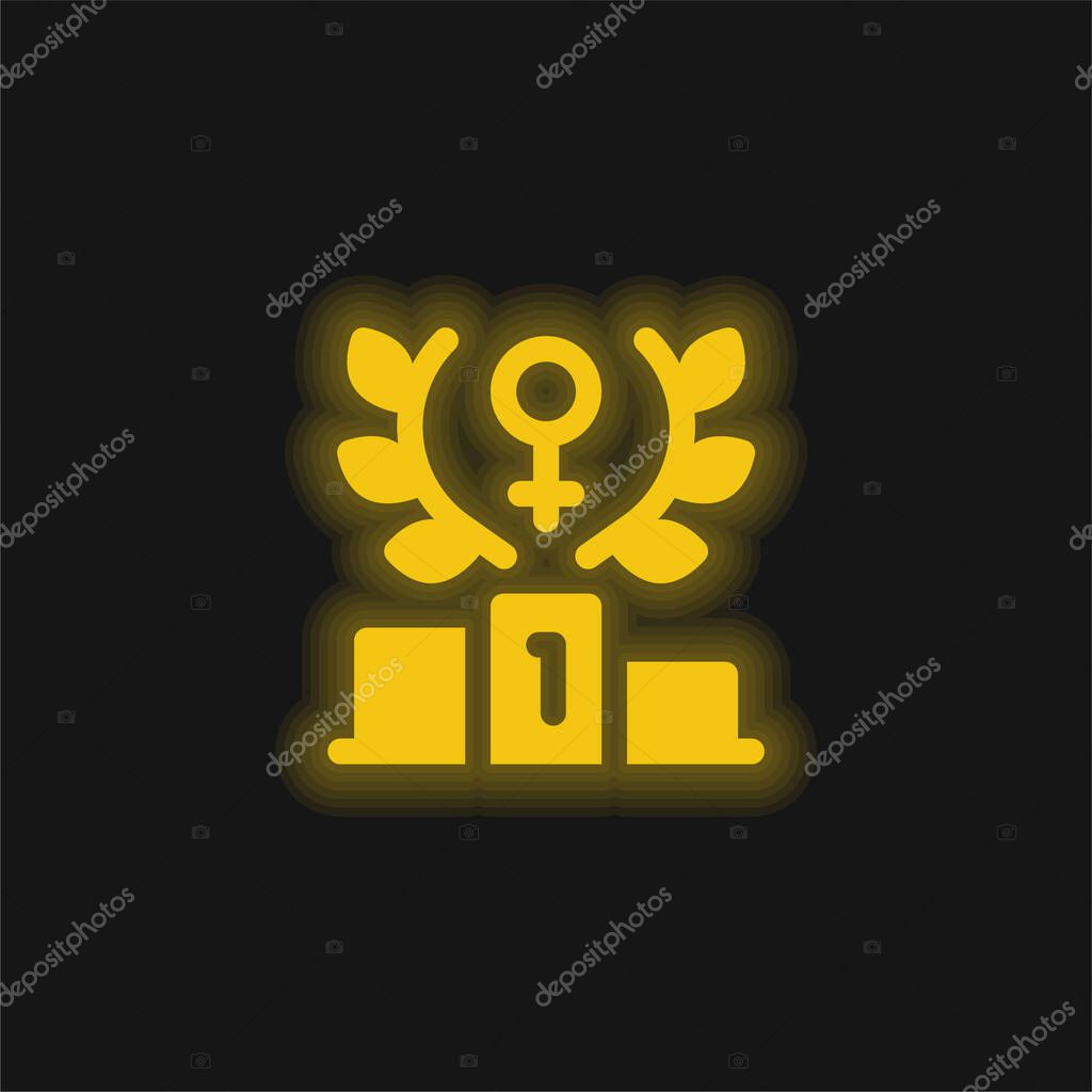 Achievement yellow glowing neon icon