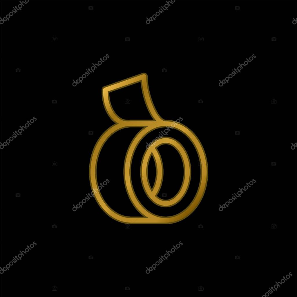 Adhesive Tape gold plated metalic icon or logo vector