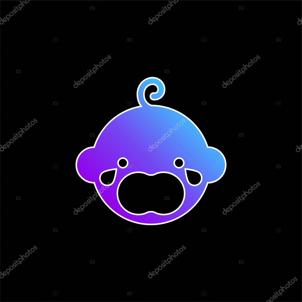 Baby Crying blue gradient vector icon