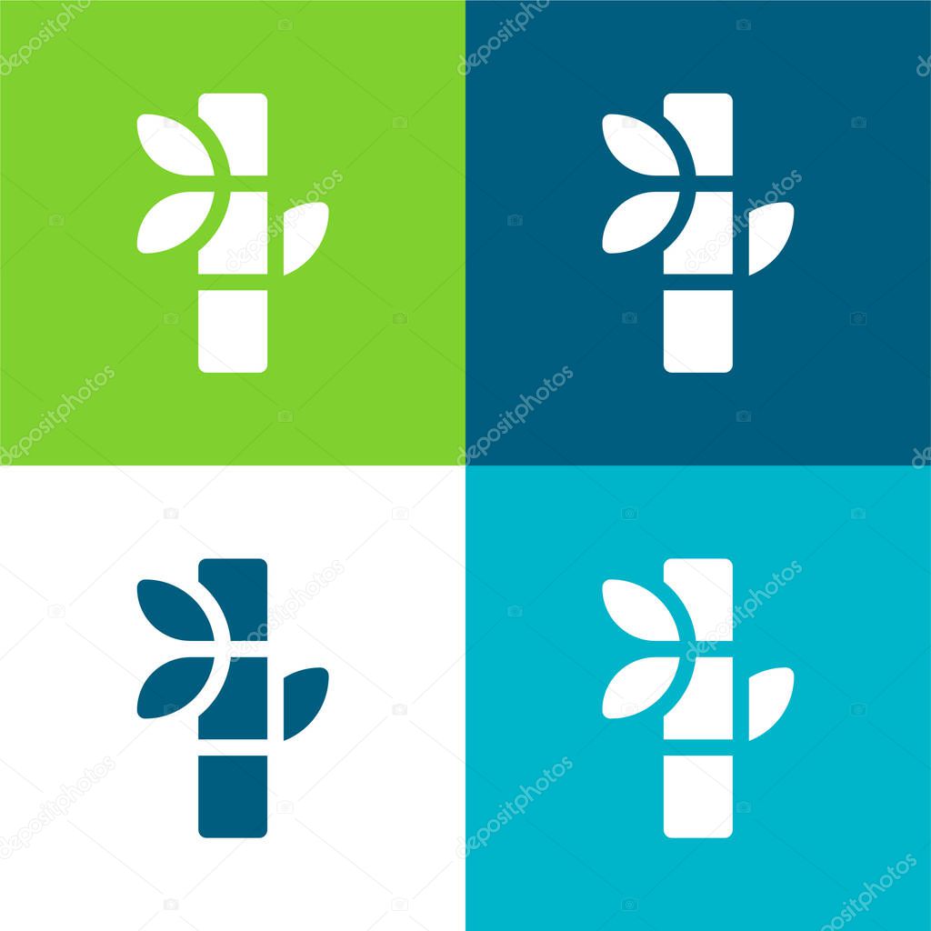 Bamboo Flat four color minimal icon set