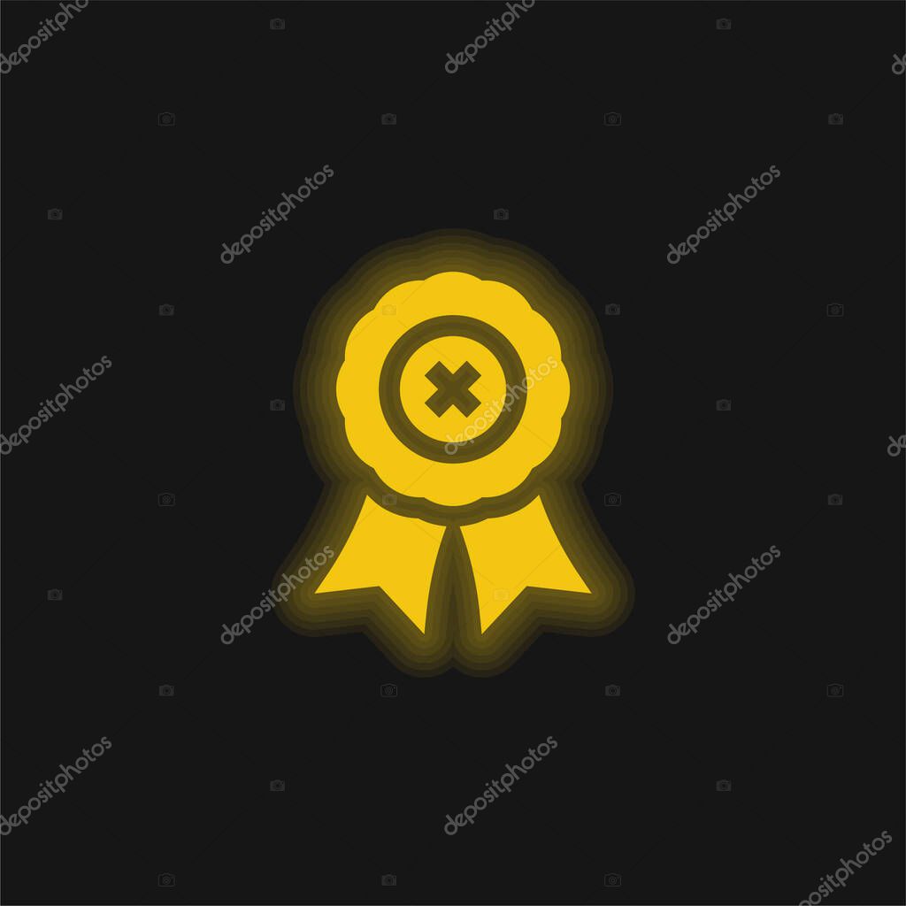 Bad Review yellow glowing neon icon