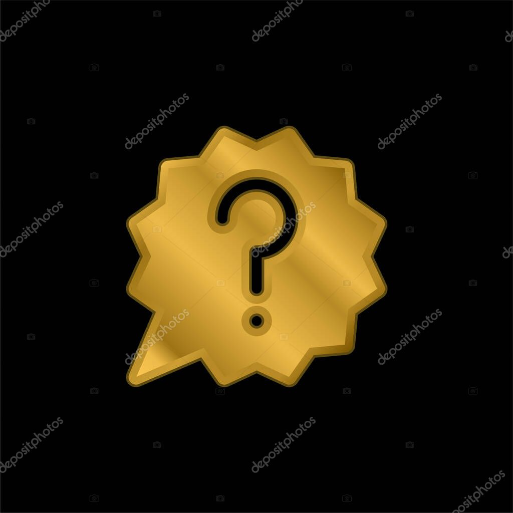 Ask gold plated metalic icon or logo vector