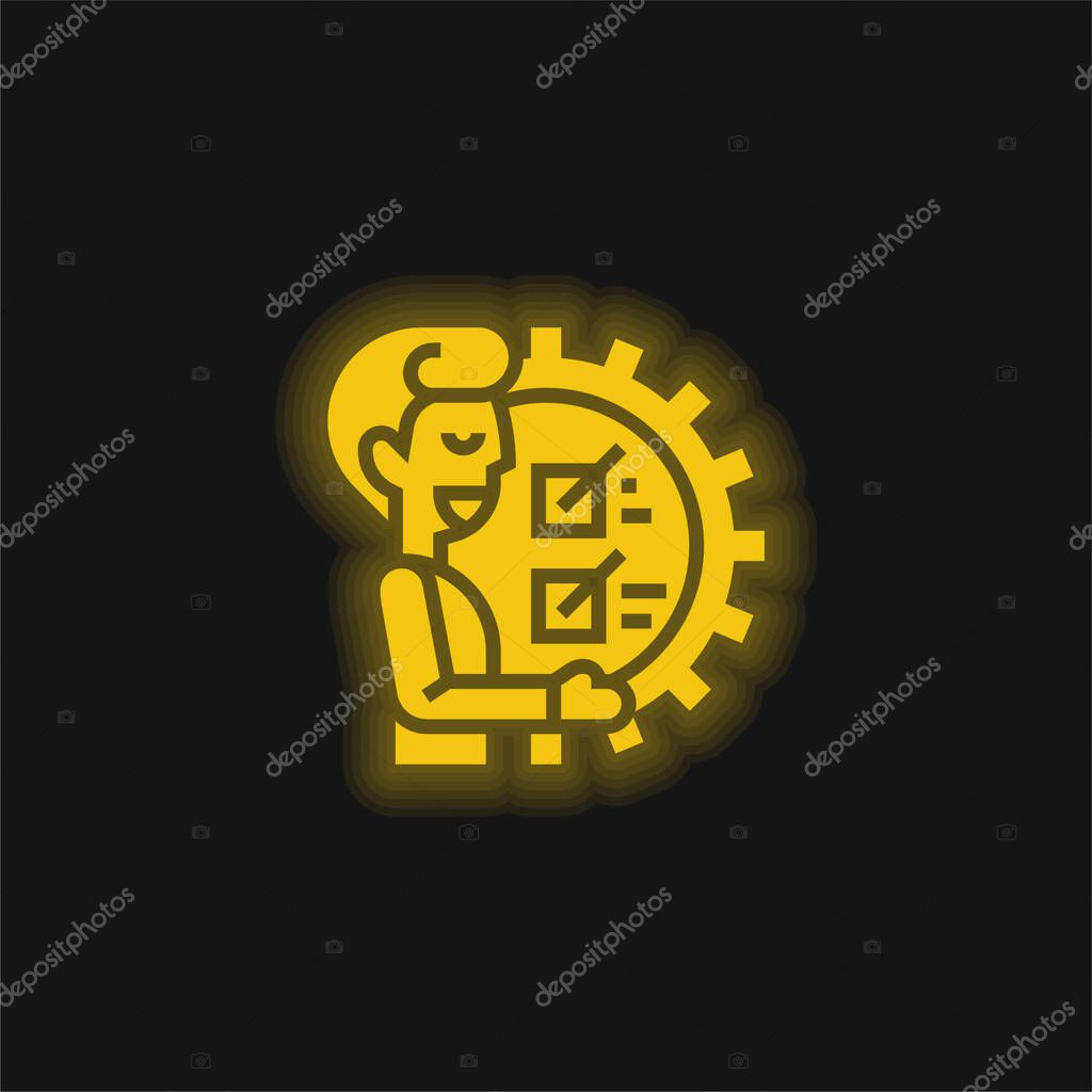 Ability yellow glowing neon icon
