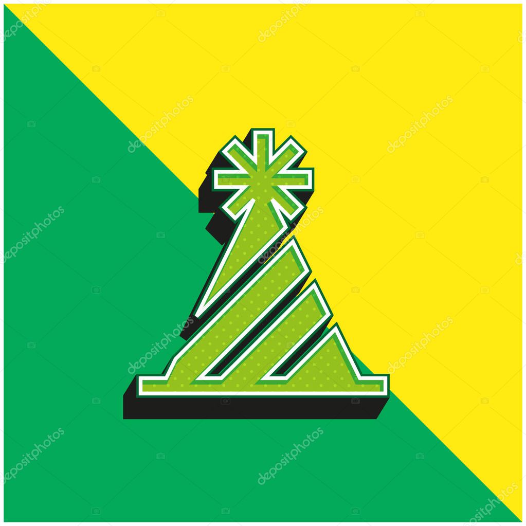 Birthday Green and yellow modern 3d vector icon logo