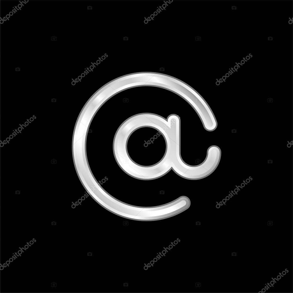 At silver plated metallic icon