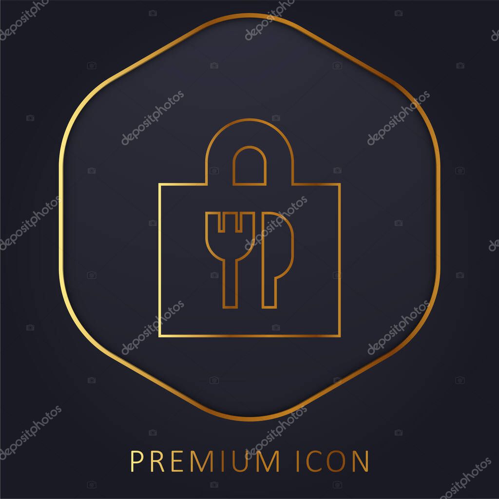 Bag golden line premium logo or icon