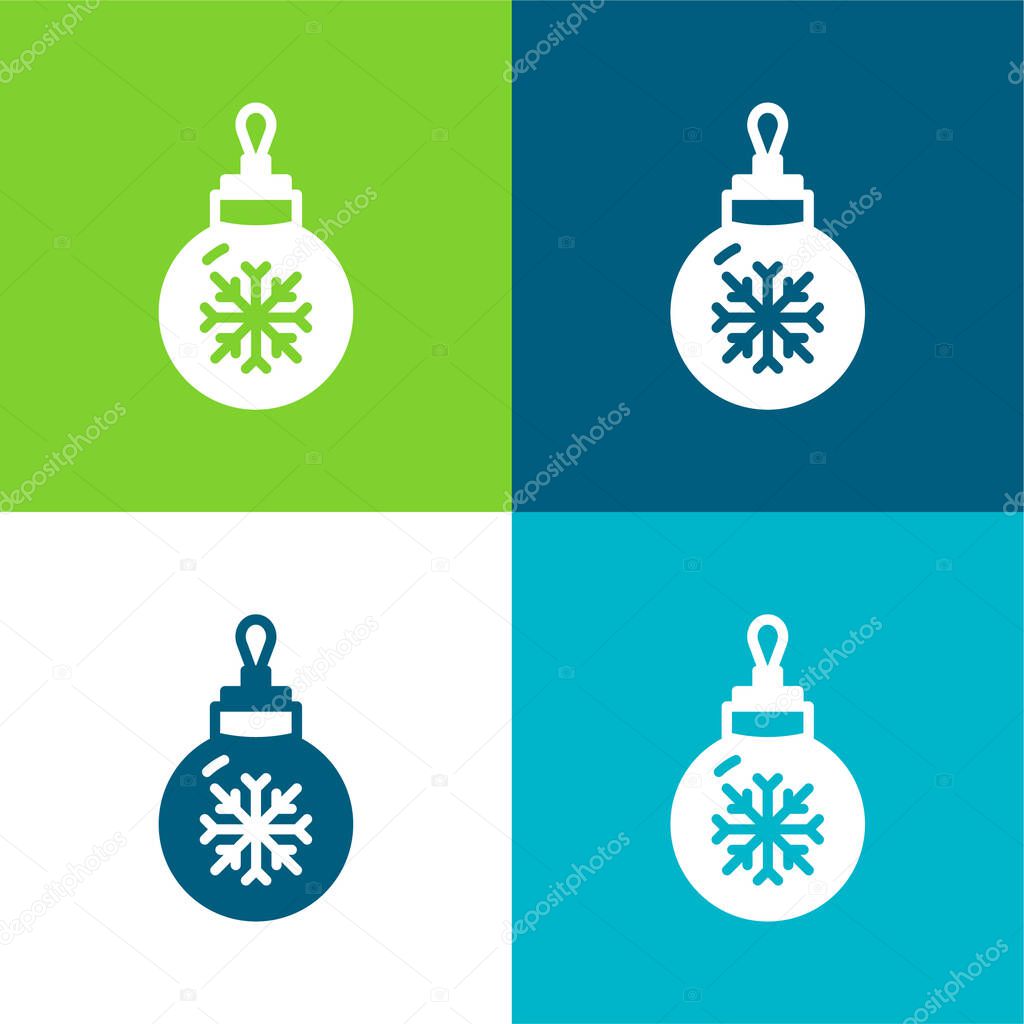 Bauble Flat four color minimal icon set