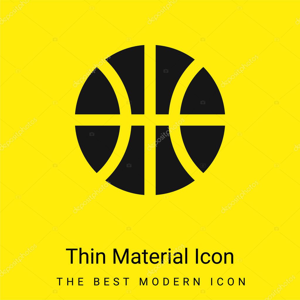 Basketball minimal bright yellow material icon
