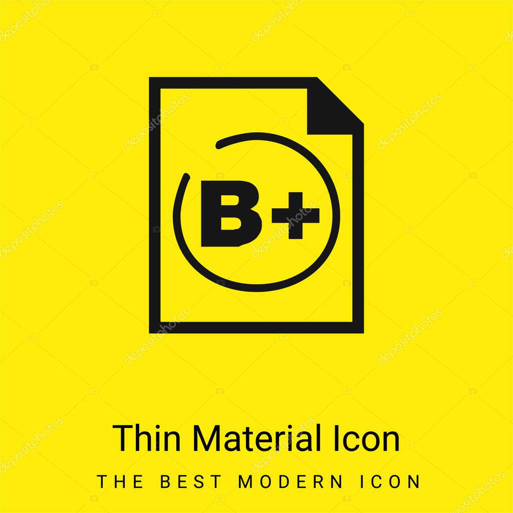 B Student Rating Symbol minimal bright yellow material icon