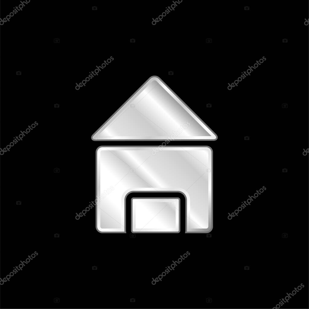 Black House silver plated metallic icon