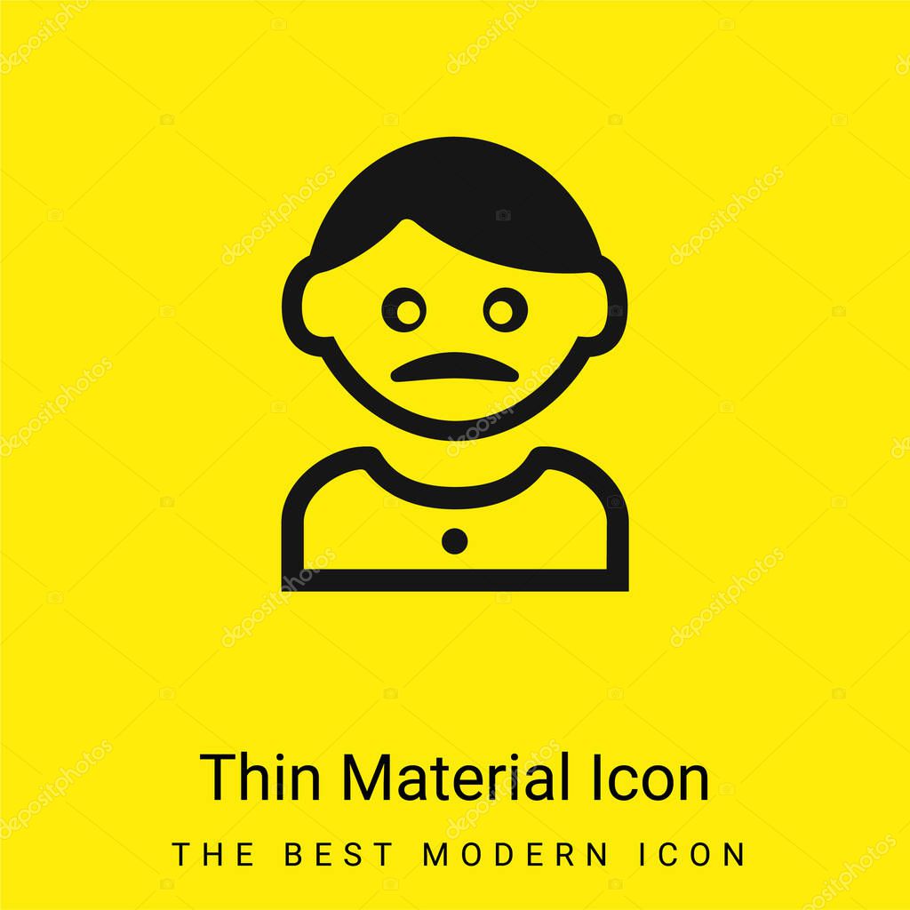 Adult Man With Moustache minimal bright yellow material icon