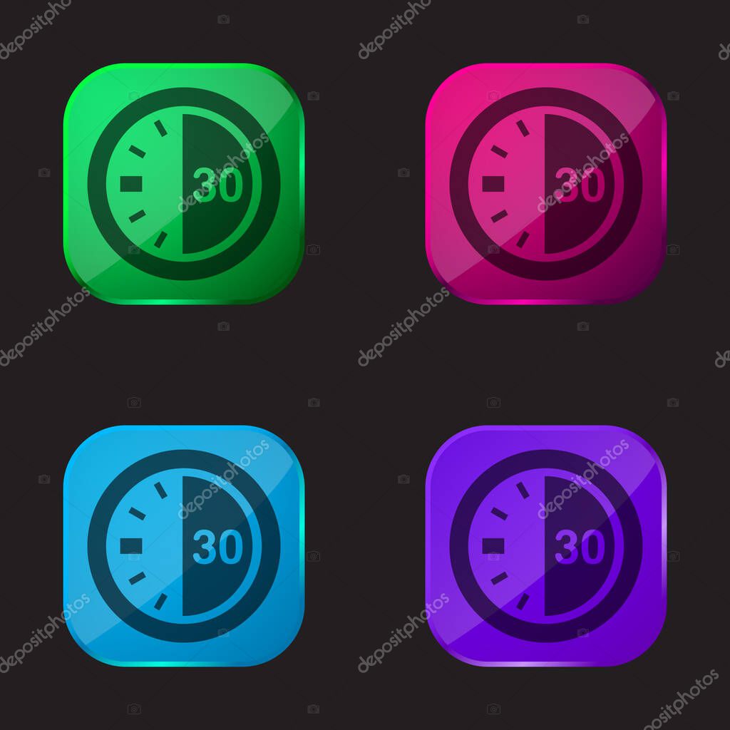 30 Seconds On A Timer four color glass button icon