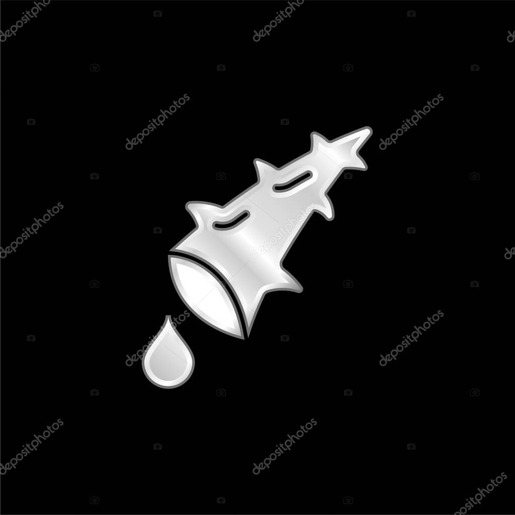 Aloe silver plated metallic icon