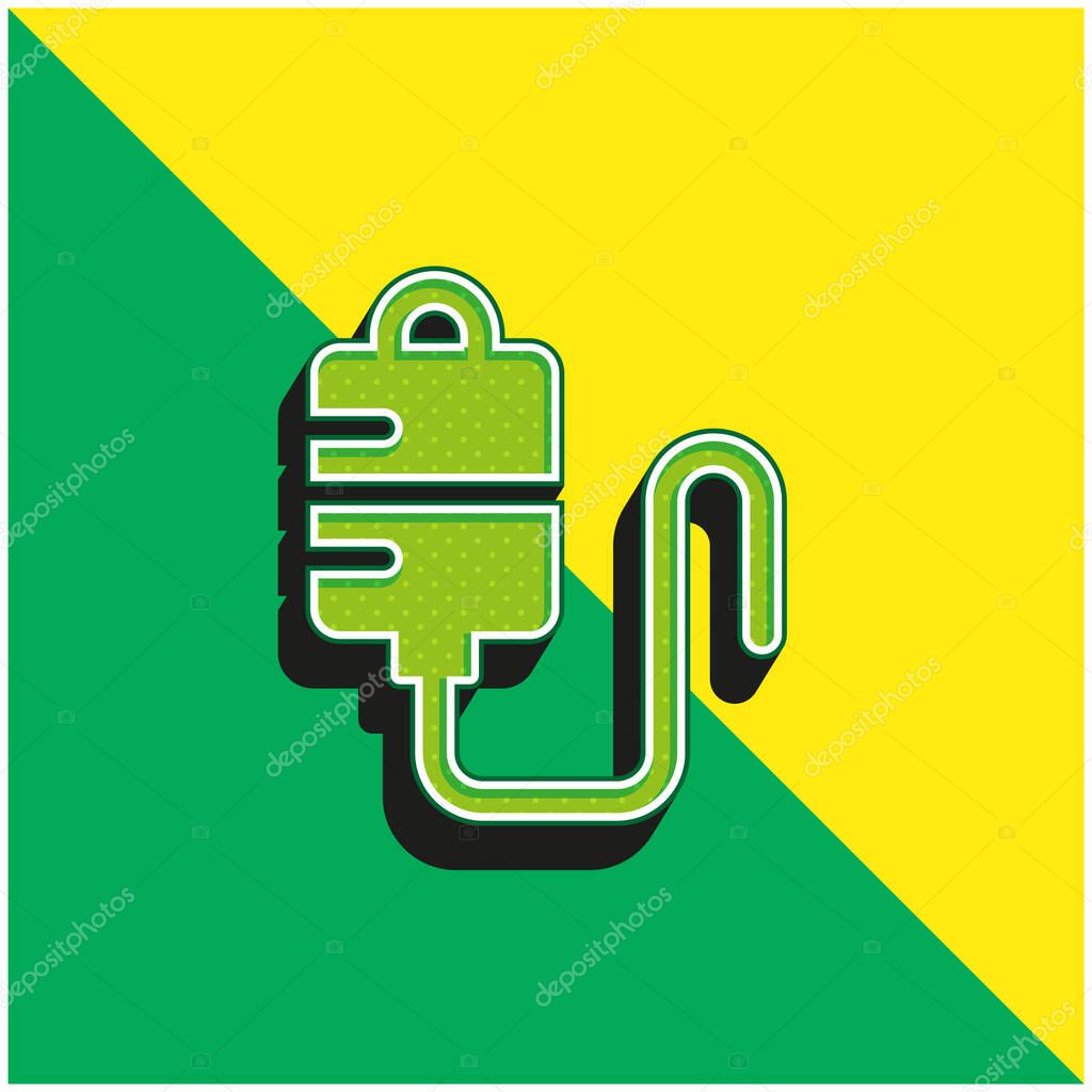 Blood Bag Green and yellow modern 3d vector icon logo