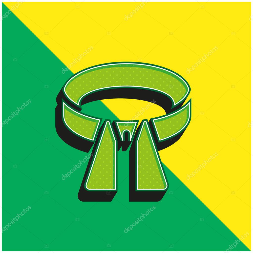 Belt Green and yellow modern 3d vector icon logo