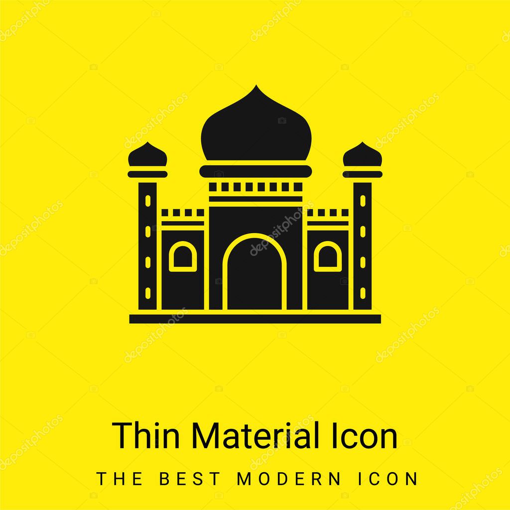 Blue Mosque minimal bright yellow material icon