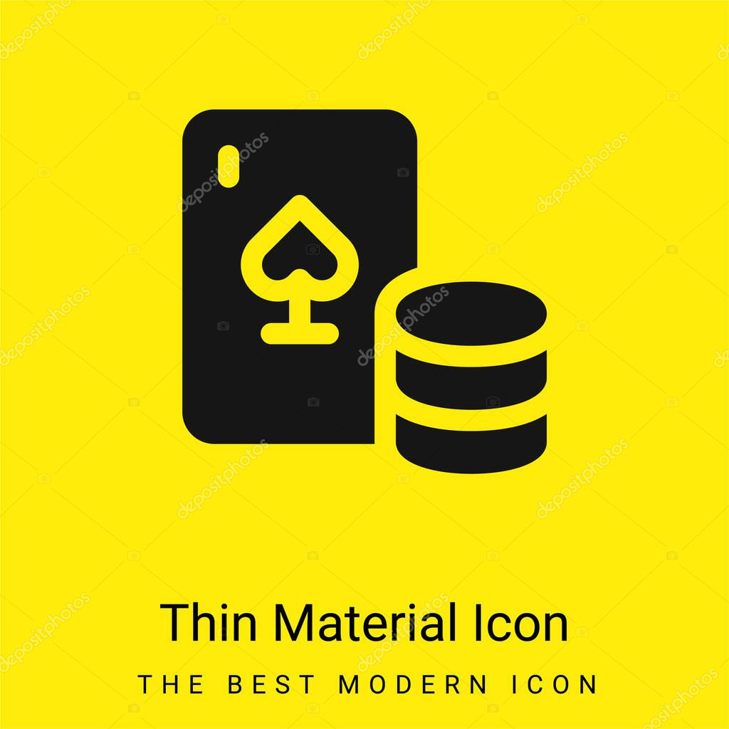Blackjack minimal bright yellow material icon