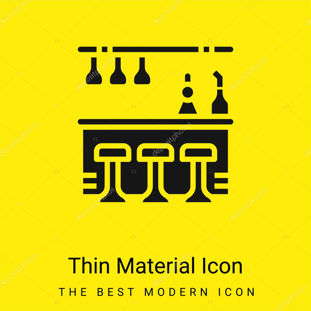 Bar Counter minimal bright yellow material icon