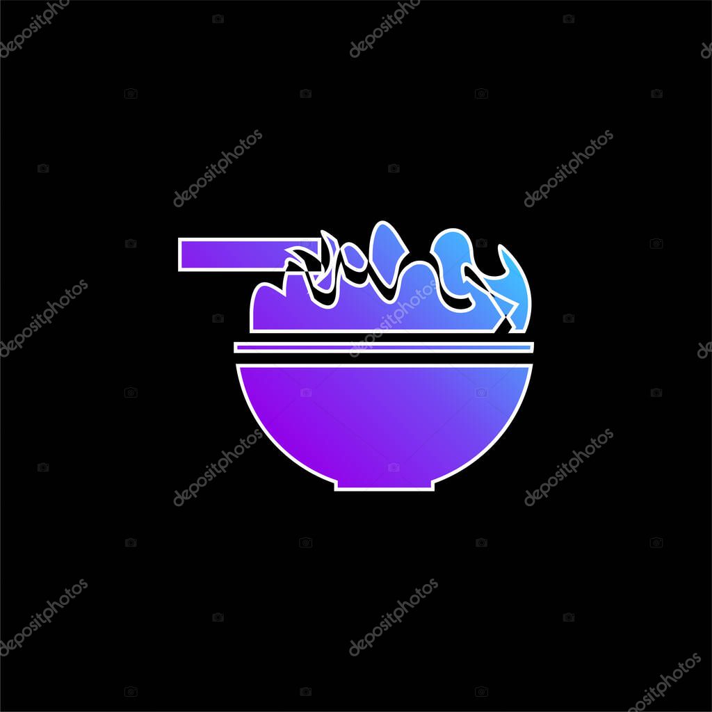 Bowl With Chinese Food blue gradient vector icon