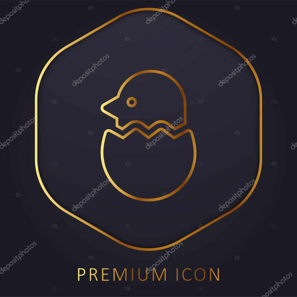 Bird golden line premium logo or icon