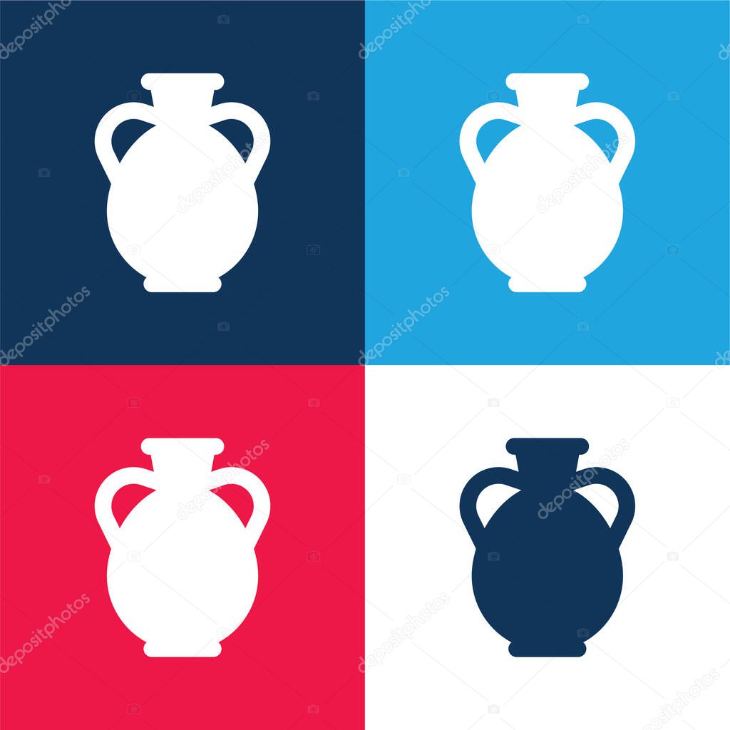 Amphora blue and red four color minimal icon set