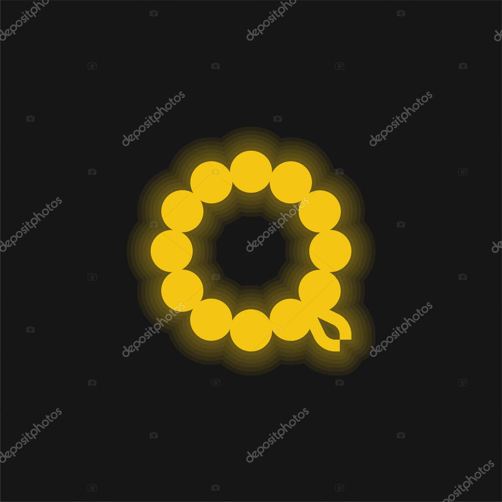 Bracelet yellow glowing neon icon