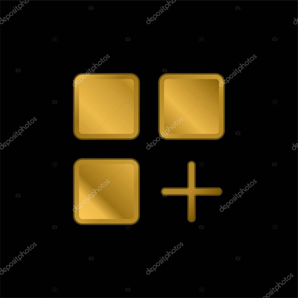 Add gold plated metalic icon or logo vector