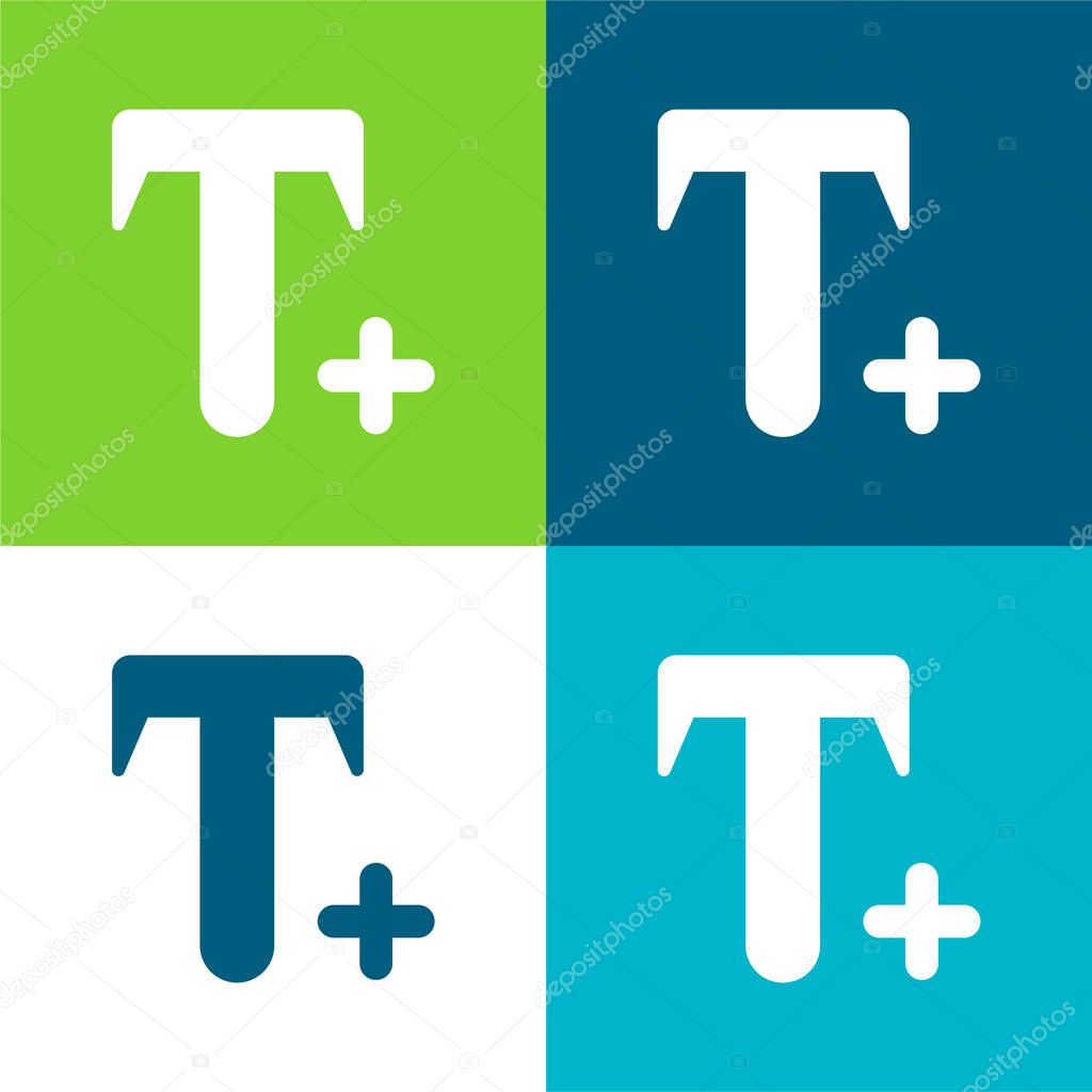 Add Text Flat four color minimal icon set