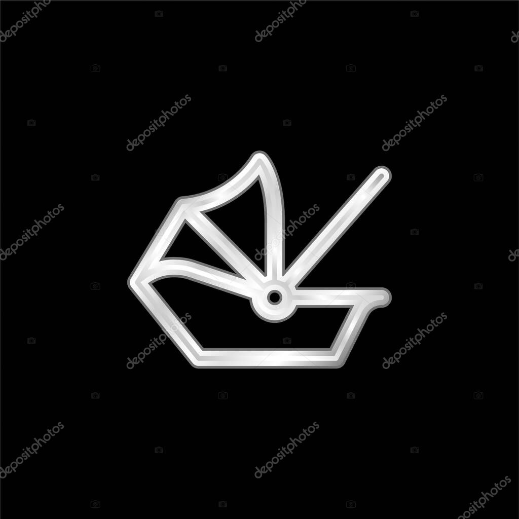 Baby Carrier silver plated metallic icon