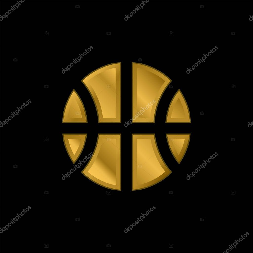 Ball gold plated metalic icon or logo vector