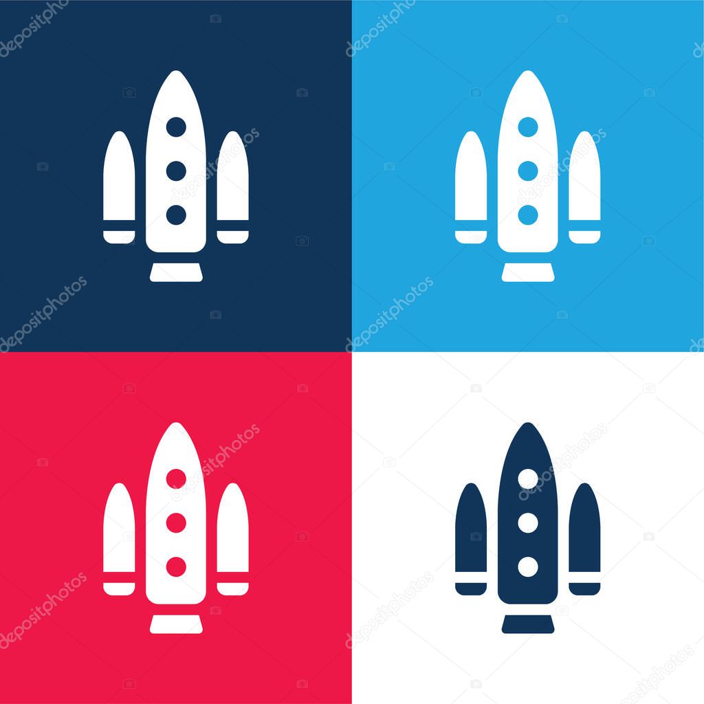 Apolo Project blue and red four color minimal icon set