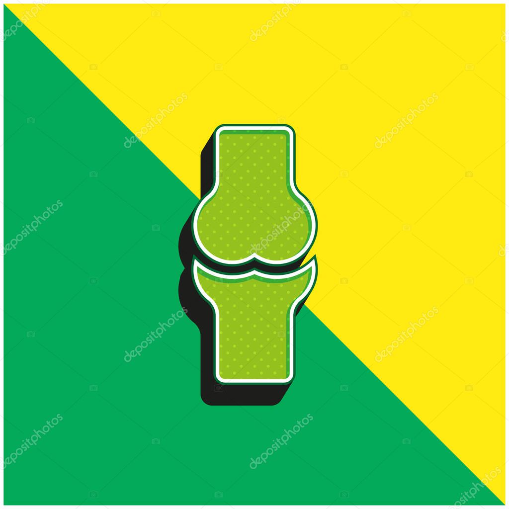 Bone Green and yellow modern 3d vector icon logo