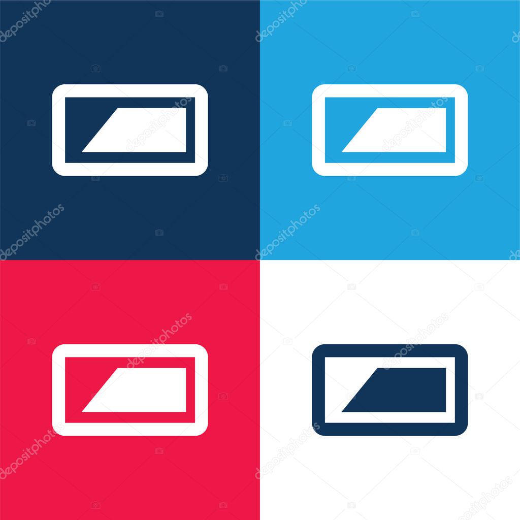 Battery blue and red four color minimal icon set