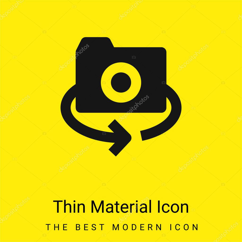360 Camera minimal bright yellow material icon