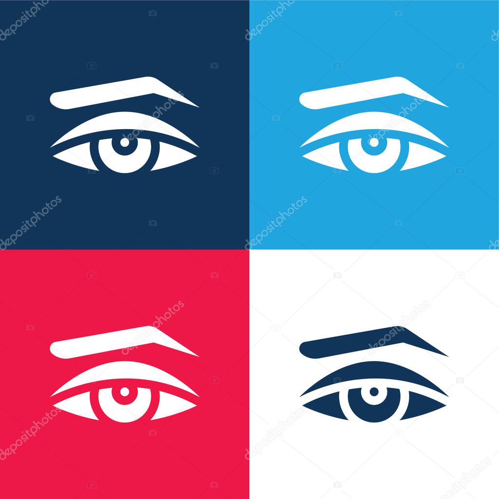 Appearance blue and red four color minimal icon set