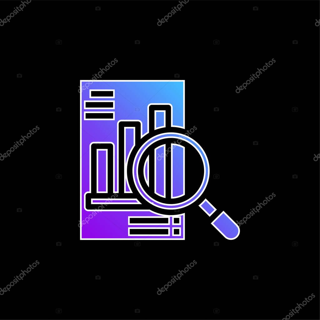 Analysis blue gradient vector icon