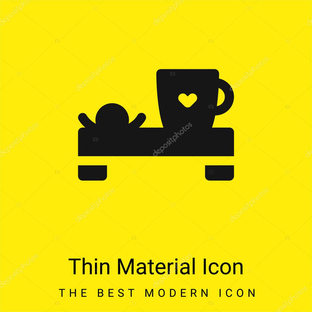 Bed And Breakfast minimal bright yellow material icon