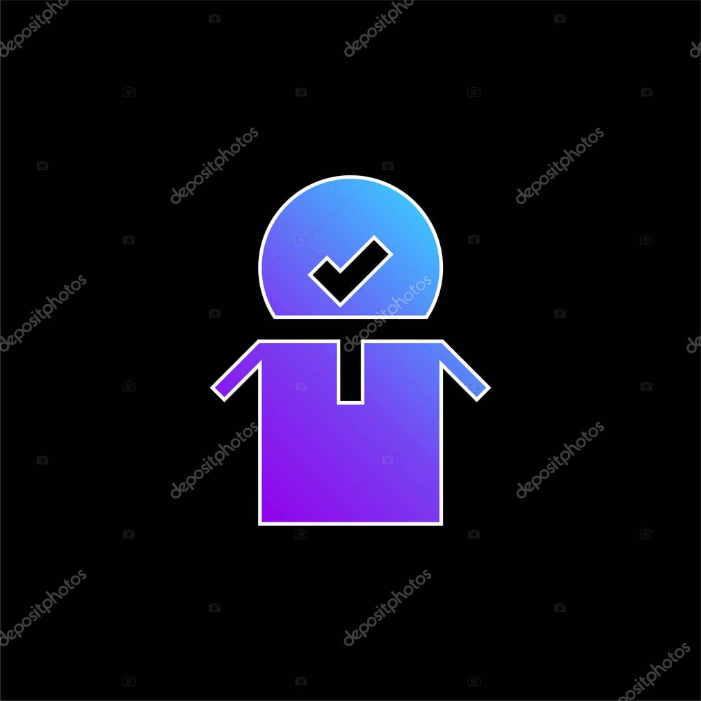Approved blue gradient vector icon